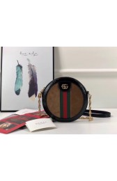 Gucci Ophidia mini round shoulder bag 550618 Brown suede HV09519sf78