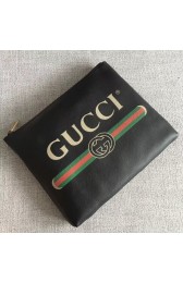 Gucci Print leather medium portfolio 500981 black HV06339rf73