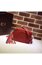 Gucci Soho Metallic Leather Disco Bag 308364 red HV06423EB28