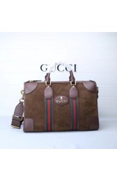 Gucci Suede duffle bag with Web 459311 brown HV10637AM45