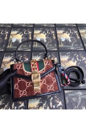 Gucci Sylvie GG velvet mini bag 470270 brown HV00198Yo25