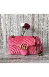 Gucci Velvet GG Shoulder Bag 446497 pink HV07760FT35
