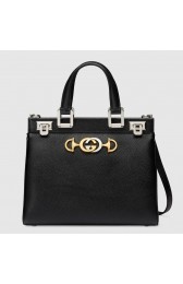 Gucci Zumi grainy leather small top handle bag 569712 Black HV03783Rc99