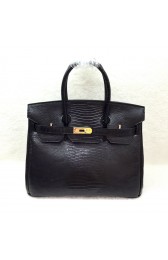 Hermes birkin 30cm lizard leather tote bag H30 black HV08860HW50