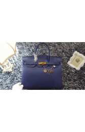 Hermes Birkin 35cm tote bag litchi leather H35 royal blue HV07956gN72