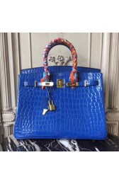 Hermes Birkin Tote Bag Croco Leather BK35 blue HV00697Bw85