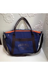 Hermes Canvas Shopping Bag H0734 blue HV08332hI90