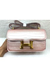 Hermes Constance Bag Croco Leather 3327 Pink HV07826Yr55