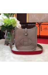 Hermes Evelyne original togo leather mini Shoulder Bag H1187 light gray HV09891wn15
