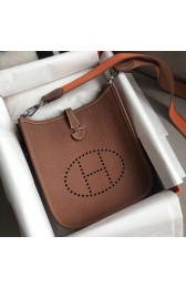 Hermes Evelyne original togo leather mini Shoulder Bag H15698 Camel HV08812AM45