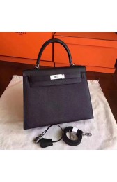 Hermes Kelly 32cm Shoulder Bags Original espom leather black HV03323Gh26