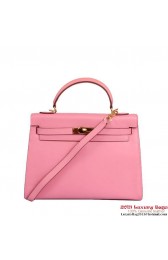Hermes Kelly 32cm Top Handle Bag Pink Togo Leather Gold HV10257vN22