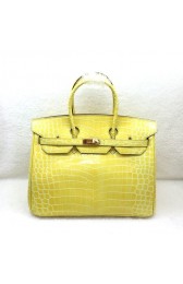 Hermes Kelly 35cm Tote Bag Croco Leather K35 Yellow HV00231uk46