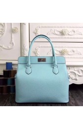 Hermes original leather toolbox handbag 3069 sky blue HV05537Rk60