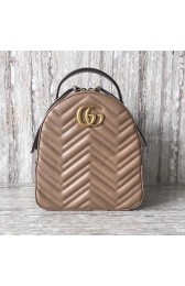 High Imitation Gucci GG Marmont Quilted Leather Backpack 476671 Apricot HV01731bg96