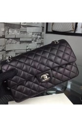 High Quality Imitation Chanel Classic original Sheepskin Leather Shoulder Bag A1112 black silver chain HV01440Vu82