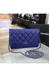 High Quality Imitation Chanel WOC Mini Shoulder Bag 33814 blue silver chain HV00175wn47