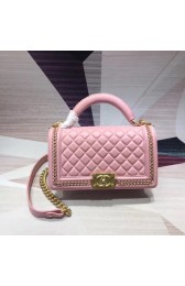 Hot Chanel Leboy Original leather Shoulder Bag H67086 pink & gold -Tone Metal HV01875Nm85