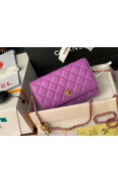 Hot Chanel MINI Flap Bag Original Sheepskin Leather 33814 Lavender HV03073io40