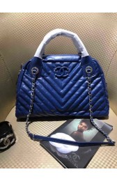 Hot Replica Chanel Bowling Bag Aged Calfskin & Silver-Tone Metal A57837 Blue HV09138wR89