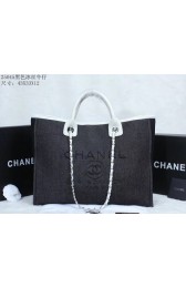 Imitation AAA Chanel Medium Canvas Tote Shopping Bag 2042 black HV01842kf15