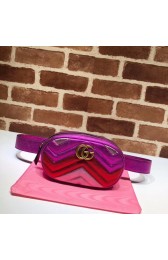 Imitation AAA Gucci GG Marmont matelasse leather belt bag 476434 Fuchsia&red& pink HV05287RP55