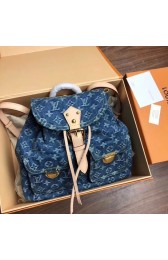 Imitation AAA Louis Vuitton Denim Backpack M44460 blue HV05447kf15
