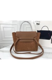 Imitation Celine mini Belt Bag Suede Leather A98310 brown HV05564KV93
