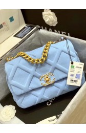 Imitation CHANEL 19 Flap Bag AS1161 light blue HV10564Za30