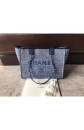 Imitation Chanel Canvas Original Leather Shoulder Shopping Bag A2370 blue HV01452uq94