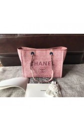 Imitation Chanel Canvas Original Leather Shoulder Shopping Bag A2370 pink HV00454KV93