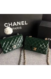 Imitation Chanel Classic Flap Bag original Patent Leather 1117 green HV00348lH78