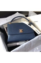 Imitation Chanel Flap Bag with Top Handle Original A57147 blue HV08329zn33
