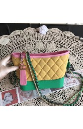 Imitation Chanel Gabrielle Nubuck leather Shoulder Bag 93481 yellow&green HV07418Fo38