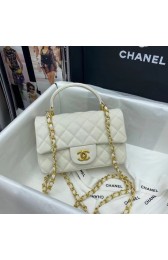 Imitation CHANEL mini flap bag with top handle AS2431 White HV06527Ug88