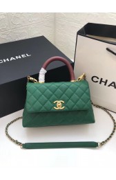 Imitation Chanel Small Flap Bag with Top Handle A92990 green HV04612RC38