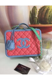 Imitation Chanel vanity case Grained Calfskin & gold-Tone Metal A93344 Pink&Green&blue HV11486Dl40