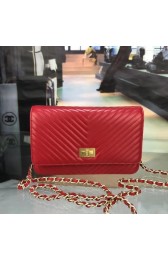 Imitation Chanel WOC Mini Shoulder Bag Original sheepskin leather C33814 red gold chain HV10583SU87