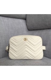 Imitation Cheap Gucci GG Marmont matelasse belt bag 523380 white HV07277fV17