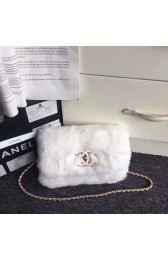 Imitation Fashion Chanel Rabbit hair Shoulder Bag 3369 white HV04278kd19
