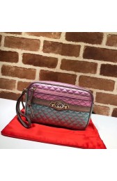 Imitation Gucci Calfskin Leather Clutch bag 447632 Pink&Gold&Green HV01078lH78