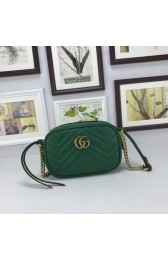 Imitation Gucci GG marmont matelasse calfskin mini bag 448065 green HV06549Za30