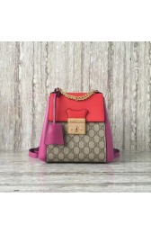 Imitation Gucci original Padlock GG Supreme backpack 498194 red HV08717Ug88