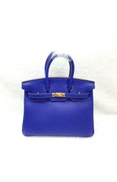 Imitation Hermes Birkin 25CM Tote Bag Original Leather H25 Brilliant blue HV07298SU87