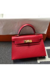 Imitation Hermes Kelly 20cm Tote Bag Original Epsom Leather KL20 red HV01676Dl40