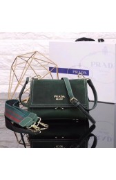 Imitation Prada Cahier Leather Shoulder Bag 7397 green HV08582Tm92