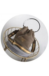 Imitation Prada Leather bucket bag 1BE018 Apricot HV02538lH78