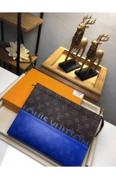 Knockoff AAAAA Louis Vuitton Monogram Canvas Clutch Bag Split N63039 blue HV02513Jc39