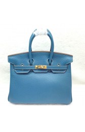 Knockoff Best Hermes Birkin 25CM Tote Bag Original Leather H25 Blue HV09730sm35
