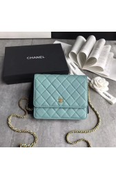 Knockoff BOY CHANEL Clutch with Chain A84433 sky blue HV07341fY84